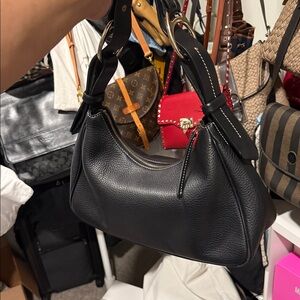 Dooney like new Black Leather Half Moon Bag